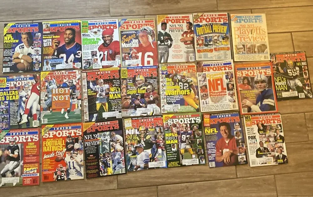 Vintage INSIDE SPORTS Football Magazine Lot Of 22 - Troy,Deion, Montana, & More￼